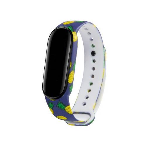 Foto - eses Náramek pro Xiaomi Mi Band 5, Mi Band 6 a Amazfit Band 5 - Vzorovaný s ananasem