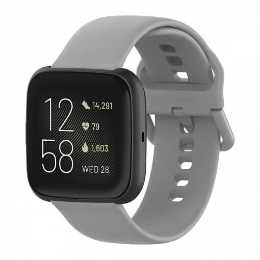 Foto - eses Silikonový řemínek šedý velikost S pro Fitbit Versa