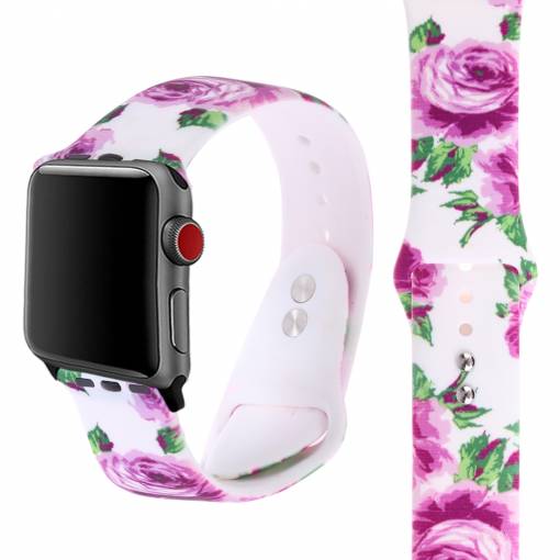 Foto - Dámský řemínek pro Apple Watch 38mm/40mm - růžové růže