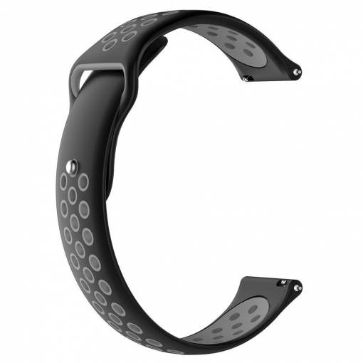 Foto - eses Silikonový dírkovaný řemínek černo šedý pro Samsung Galaxy Watch 42mm