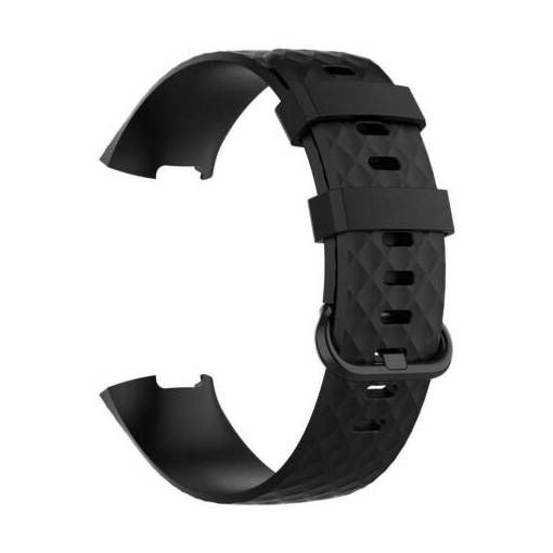 Foto - eses Silikonový řemínek černý ve velikosti L pro Fitbit Charge 3/4