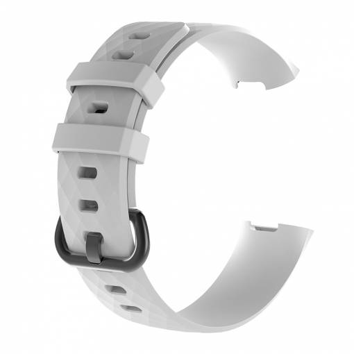 Foto - eses Silikonový řemínek pro Fitbit Charge 3 a 4 - Velikost L, bílý