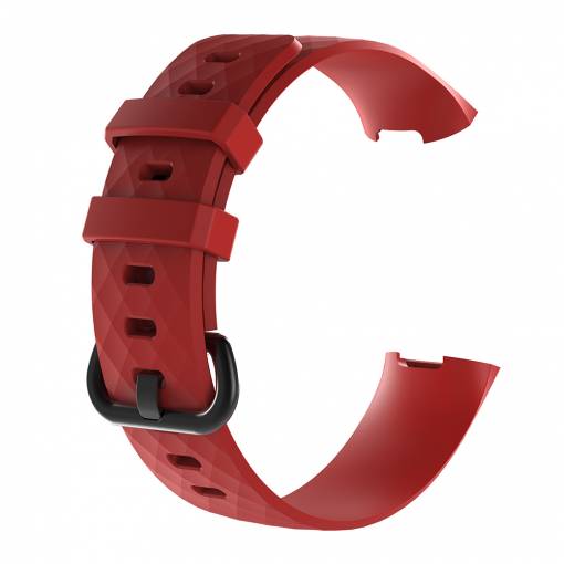 Foto - eses Silikonový řemínek červený ve velikosti L pro Fitbit Charge 3
