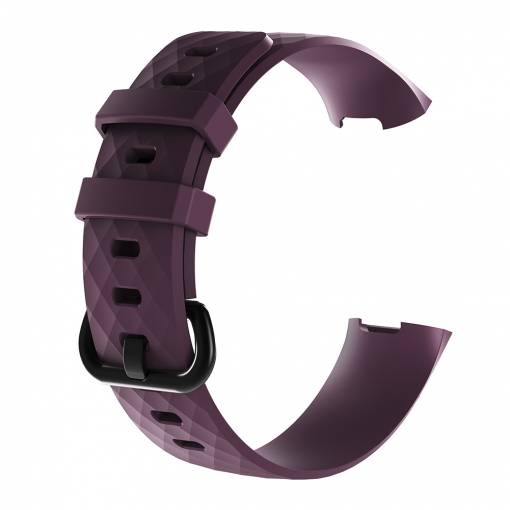 Foto - eses Silikonový řemínek fialový ve velikosti L pro Fitbit Charge 3