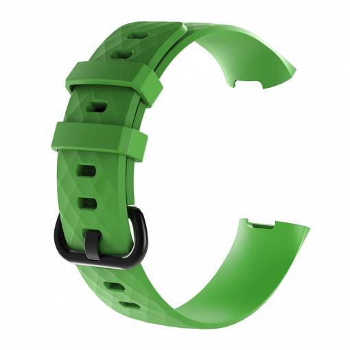 Foto - eses Silikonový řemínek zelený ve velikosti L pro Fitbit Charge 3/4