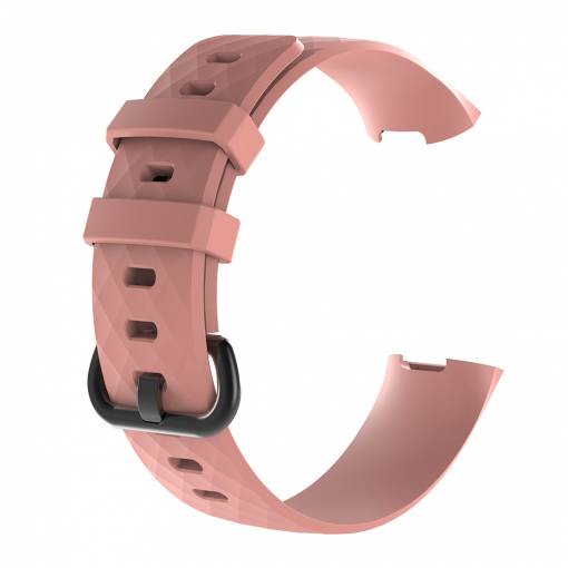 Foto - eses Silikonový řemínek pro Fitbit Charge 3 a 4 - Velikost L, růžový