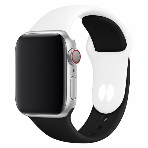 Foto - Silikonový řemínek Premium pro Apple Watch 42mm/44mm - černobílá