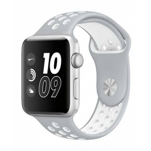 Foto - eses Silikonový řemínek pro Apple Watch - Šedo bílý, S, M, L - 42mm, 44mm, 45mm, 49mm