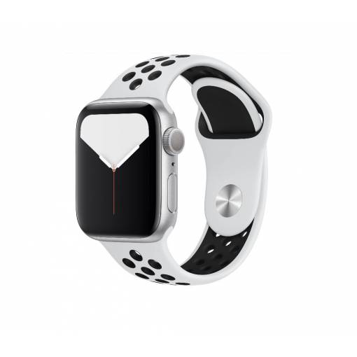 Foto - eses Silikonový řemínek pro Apple Watch - Bílo černý, S, M, L - 42mm, 44mm, 45mm, 49mm