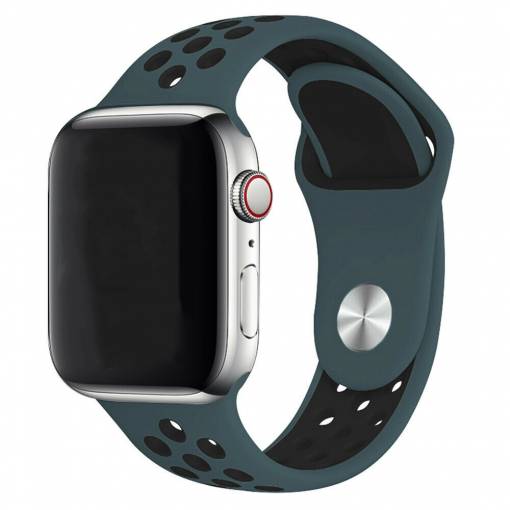 Foto - eses Silikonový řemínek pro Apple Watch - Modro a černý, S/M/L, 42mm/44mm/45mm/49mm