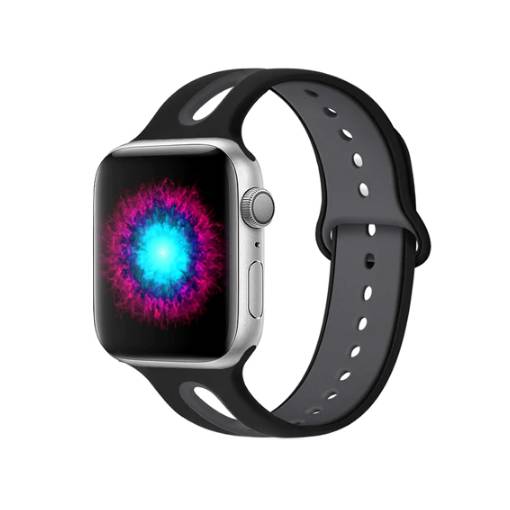 Foto - eses Dvoubarevný řemínek pro Apple Watch - Černo šedý 38mm, 40mm, 41mm