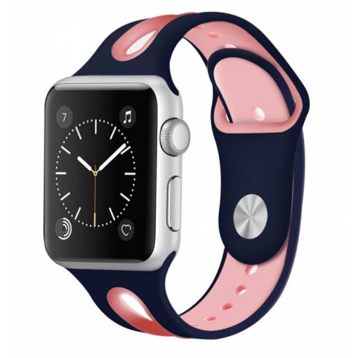 Foto - eses Dvoubarevný řemínek pro Apple Watch - Modro růžový, 38mm/40mm/41mm