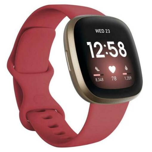 Foto - eses Silikonový řemínek červený velikost L pro Fitbit Versa 3