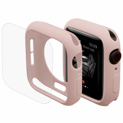 Foto - ENKAY Kryt + sklo pro Apple Watch 40mm - Růžová