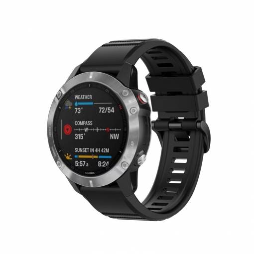 Foto - eses Sportovní silikonový řemínek pro Garmin - Černý, QuickFit 26 mm