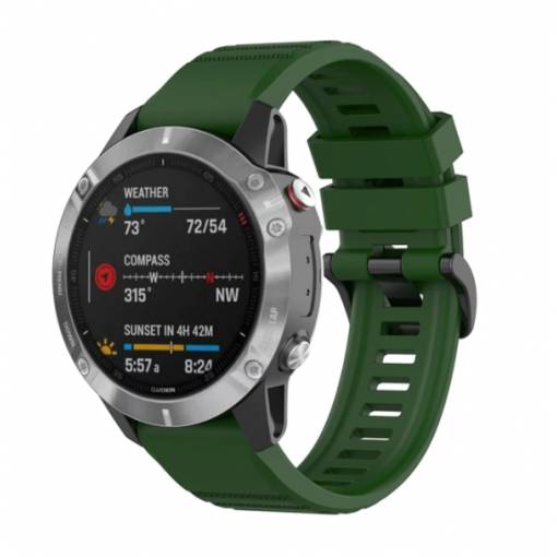 Foto - eses Sportovní silikonový řemínek pro Garmin - Tmavě zelený, QuickFit 22 mm