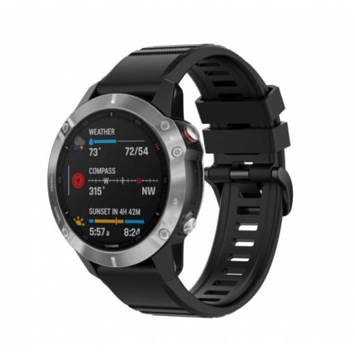 Foto - eses Sportovní silikonový řemínek pro Garmin - Černý, QuickFit 22 mm