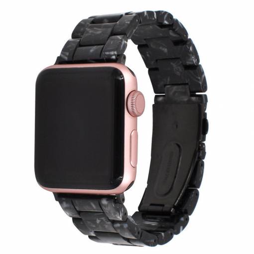 Foto - eses Řemínek z epoxidové pryskyřice pro Apple Watch - Vzorovaný černý, 38mm/40mm/41mm