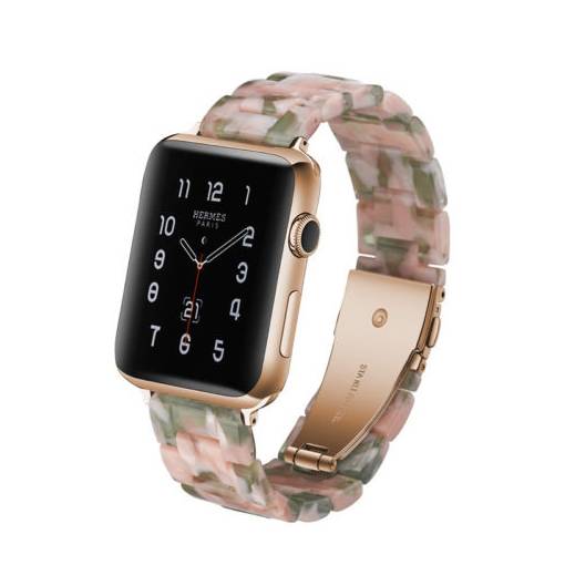 Foto - eses Řemínek z epoxidové pryskyřice pro Apple Watch - Vzorovaný růžový 38mm, 40mm, 41mm