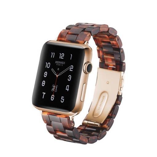 Foto - eses Řemínek z epoxidové pryskyřice pro Apple Watch - Vzorovaný hnědý, 42mm/44mm/45mm/49mm