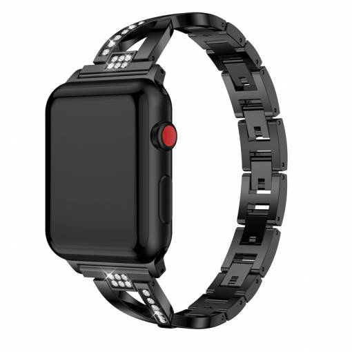 Foto - eses Kovový elegantní řemínek pro Apple Watch - Černý, 42mm/44mm/45mm