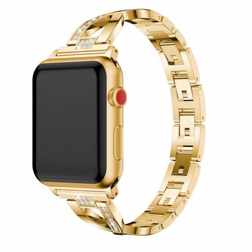 Foto - eses kovový elegantní řemínek pro Apple Watch zlatý 42mm/44mm/45mm