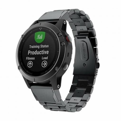 Foto - eses Kovový řemínek pro Garmin - Černý, QuickFit 26 mm