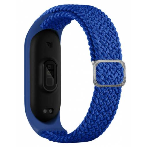 Foto - eses Tkaný elastický řemínek pro Xiaomi Mi Band 3, 4, 5 a 6 - Modrý