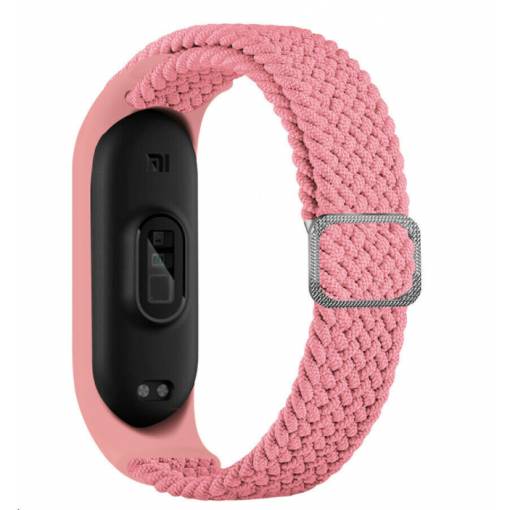 Foto - eses Tkaný elastický řemínek růžový pro Xiaomi Mi Band 3/4/5/6