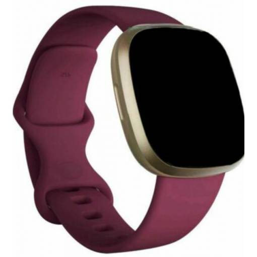 Foto - eses Silikonový řemínek pro Fitbit Versa 3/4, Sense 1/2 - Velikost S, vínový