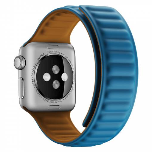 Foto - eses Silikonový magnetický řemínek pro Apple Watch - Modrý, 38mm/40mm/41mm