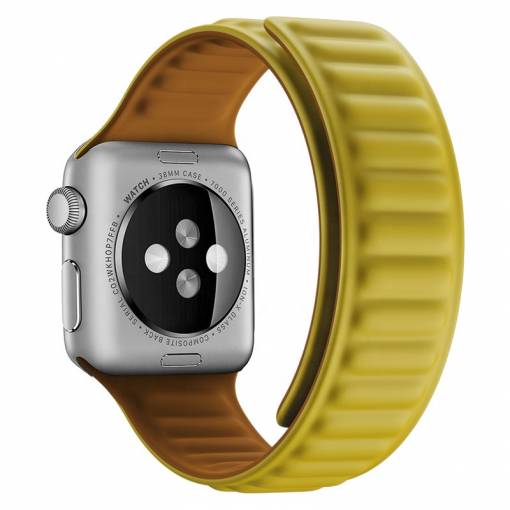 Foto - eses Silikonový magnetický řemínek pro Apple Watch - Žlutý, 38mm/40mm/41mm