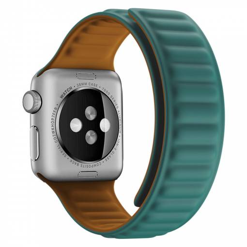 Foto - eses silikonový magnetický řemínek pro Apple Watch zelený 42mm/44mm/45mm