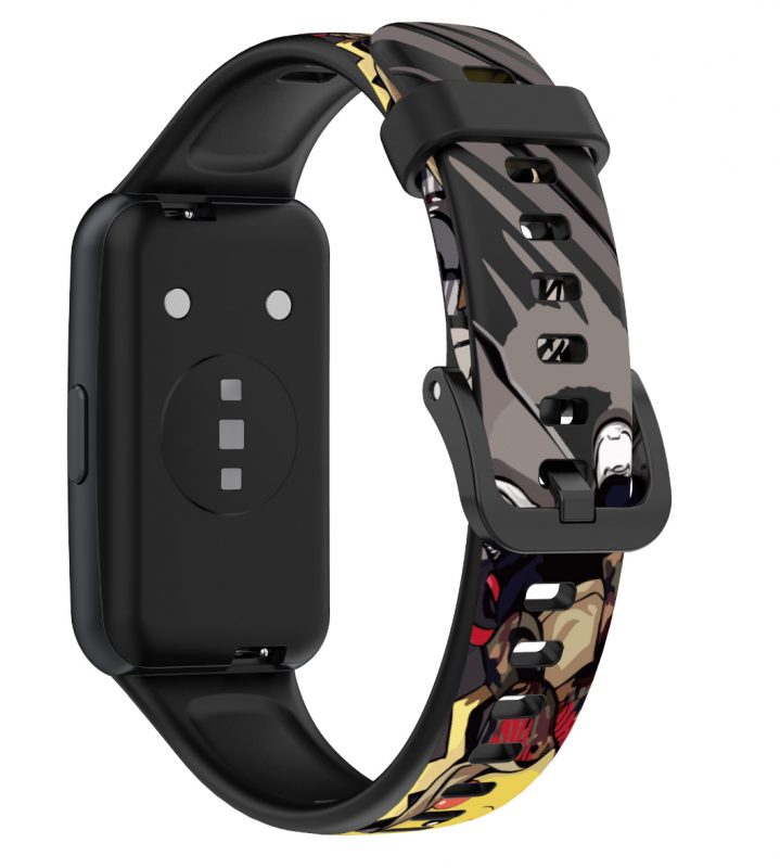 eses Silikonový řemínek s potiskem pro Huawei Band 7 - Vzorovaný, šedý