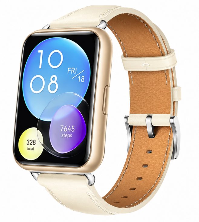 eses Kožený řemínek pro Huawei Watch Fit 2 - Smetanově bílý