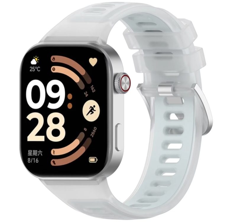 eses Silikonový řemínek pro Xiaomi Redmi Watch 4, 5, 6 a Smart Band 8 Pro, 9 Pro a 10 Pro - Světle modrý, transparentní