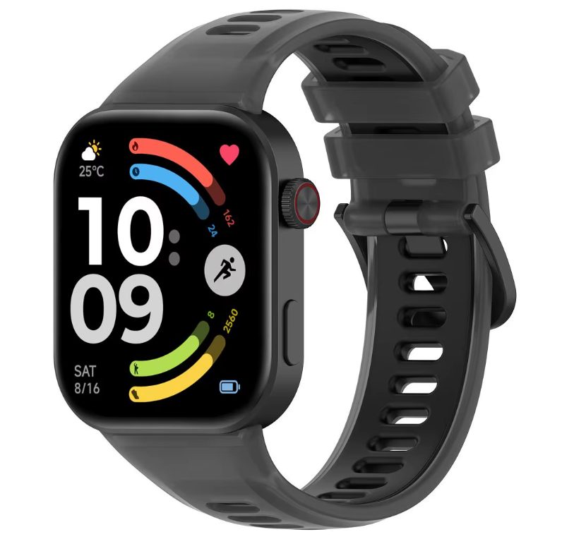 eses Silikonový řemínek pro Xiaomi Redmi Watch 4, 5, 6 a Smart Band 8 Pro, 9 Pro a 10 Pro - Černý