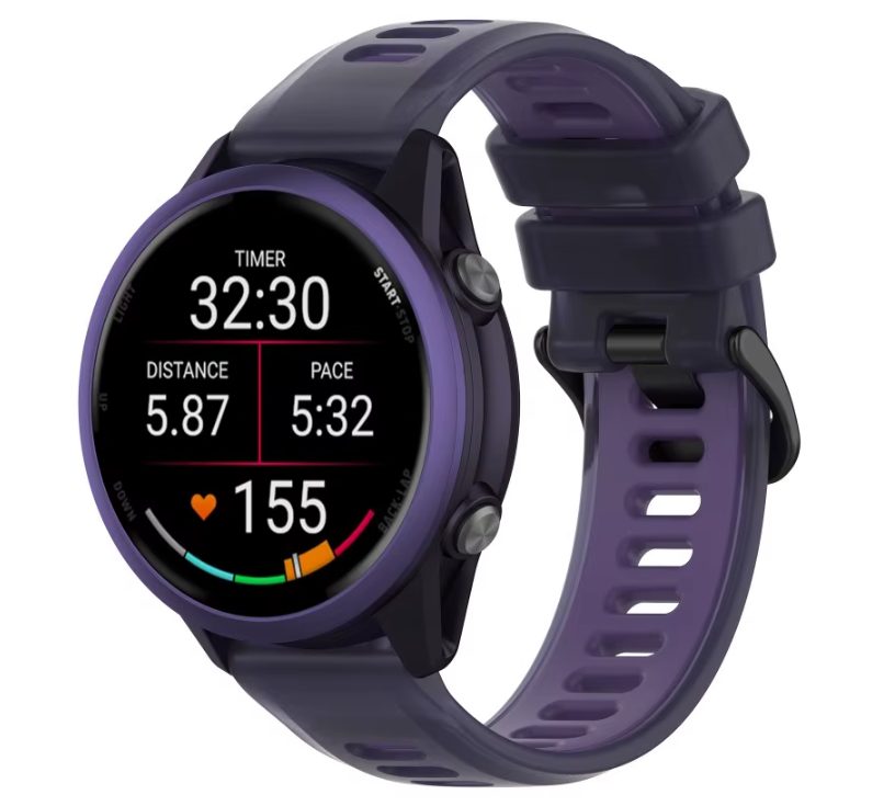 eses Silikonový rychloupínací řemínek pro Garmin - Tmavě modrý, 20 mm