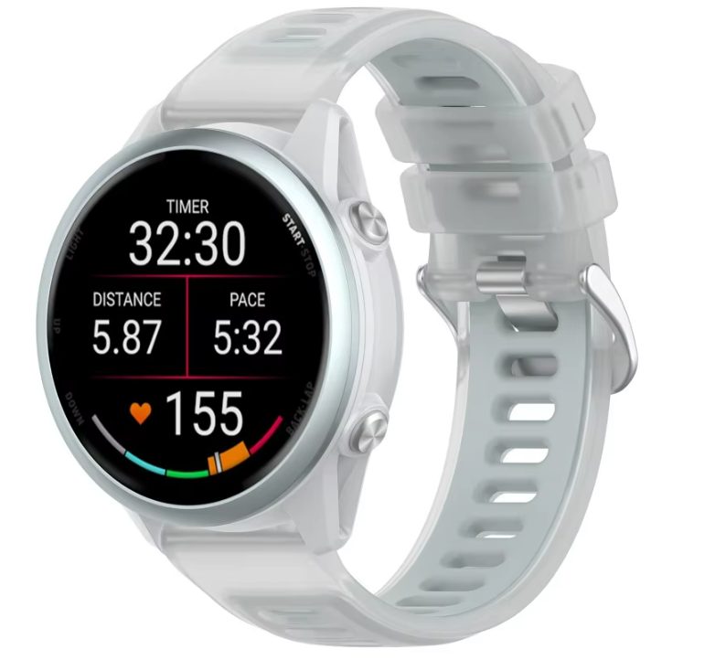 eses Silikonový rychloupínací řemínek pro Garmin - Šedý transparetní, 22 mm