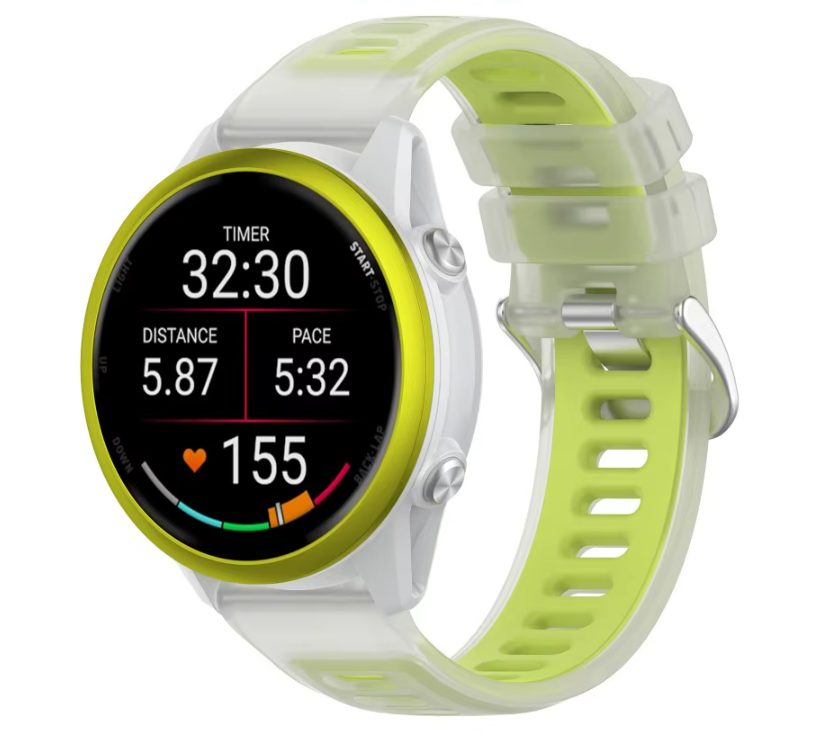 eses Silikonový rychloupínací řemínek pro Garmin - Zelený transparetní, 22 mm