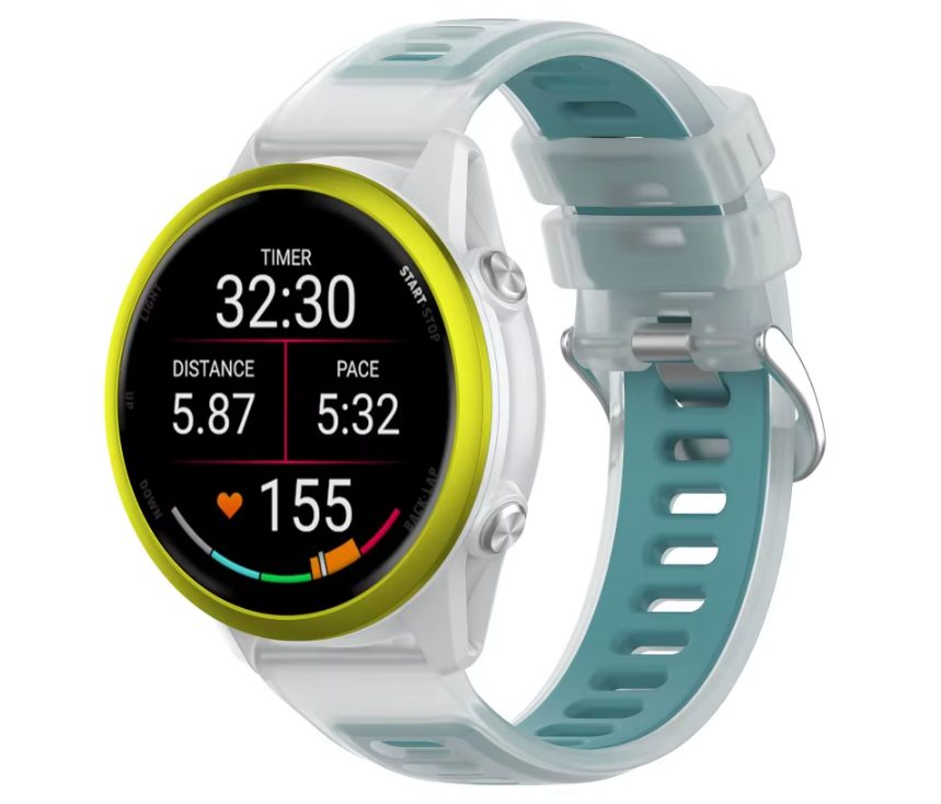 eses Silikonový rychloupínací řemínek pro Garmin - Modrý transparetní, 22 mm