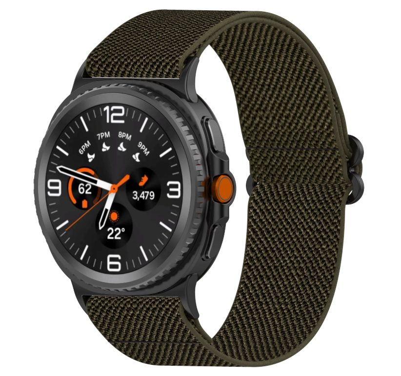 eses Nylonový elastický řemínek pro Samsung Galaxy Watch 8 a 9 - Khaki
