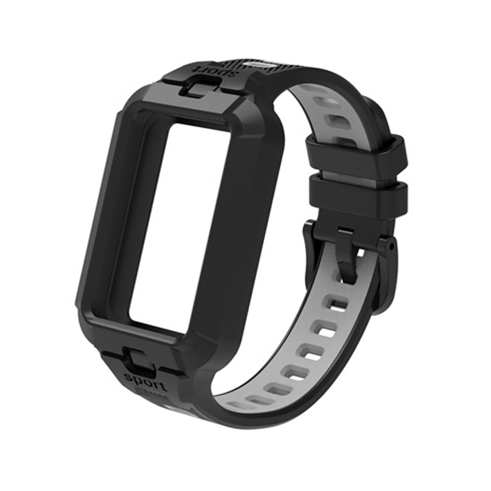 eses Silikonový řemínek s rámečkem pro Honor Band 9, 10 a 11 - Černo šedý