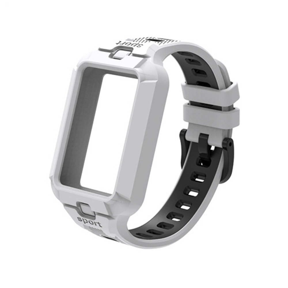 eses Silikonový řemínek s rámečkem pro Honor Band 9, 10 a 11 - Bílo černý