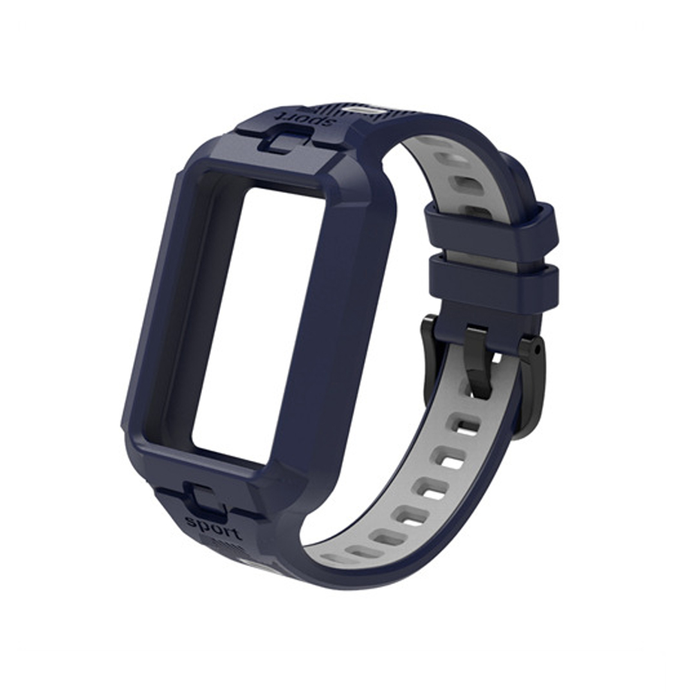 eses Silikonový řemínek s rámečkem pro Honor Band 9, 10 a 11 - Tmavě modro šedý