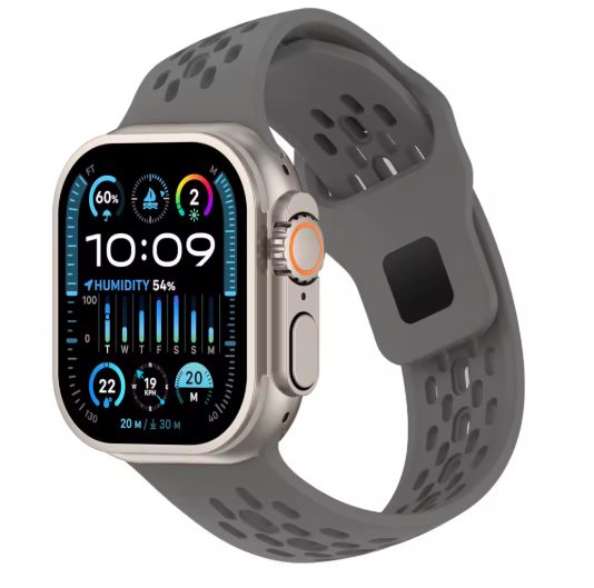 eses Silikonový řemínek pro Apple Watch se šikmými koncovkami - Šedý 42mm, 44mm, 45mm, 49mm