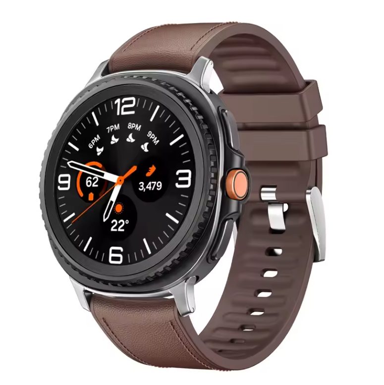 eses Kožený řemínek pro Samsung Galaxy Watch 8 Galaxy Watch 9 - Hnědý