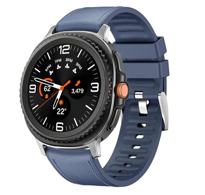 eses Kožený řemínek pro Samsung Galaxy Watch 8 Galaxy Watch 9 - Modrý