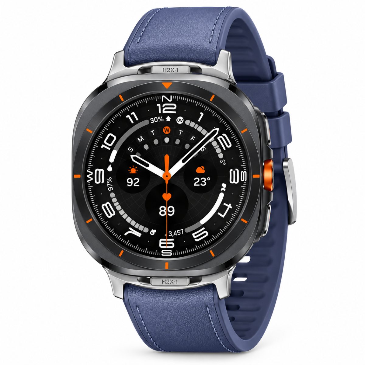 eses Kožený řemínek pro Samsung Galaxy Watch Ultra 47mm a Galaxy Watch Ultra2 47mm - Modrý