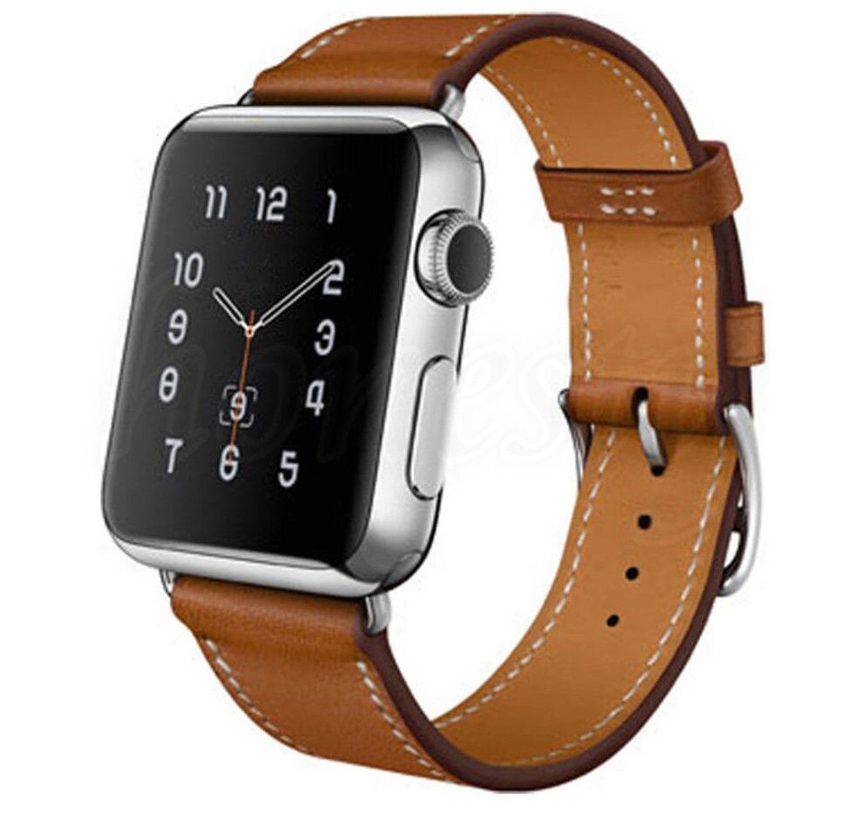 eses Kožený řemínek pro Apple Watch - Hnědý, 42mm/44mm/45mm/49mm